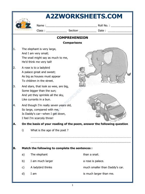 A2ZWorksheets:English-Reading-Comprehension Passage-10