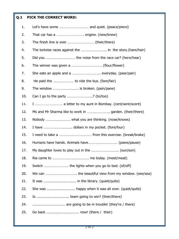 A2ZWorksheets:English-Grammar-Homophones