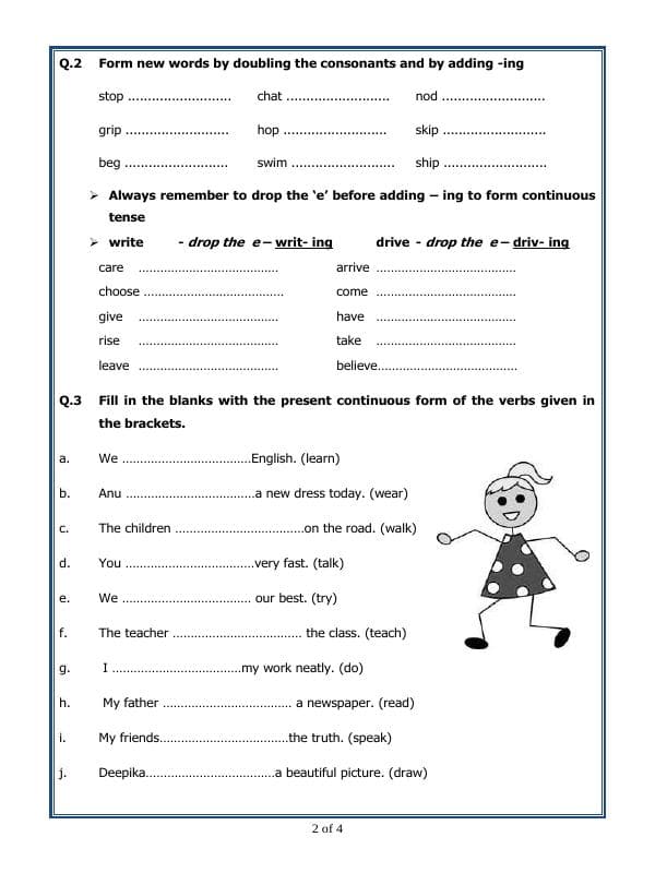 A2ZWorksheets:English-Grammar-Present Continuous Tense