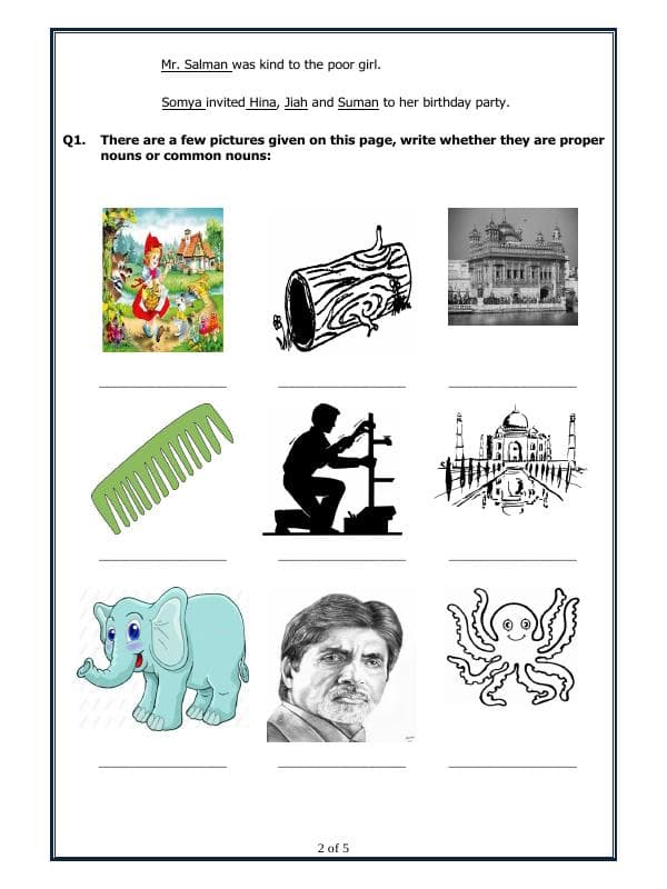 A2ZWorksheets:English-Grammar-Proper And Common Nouns