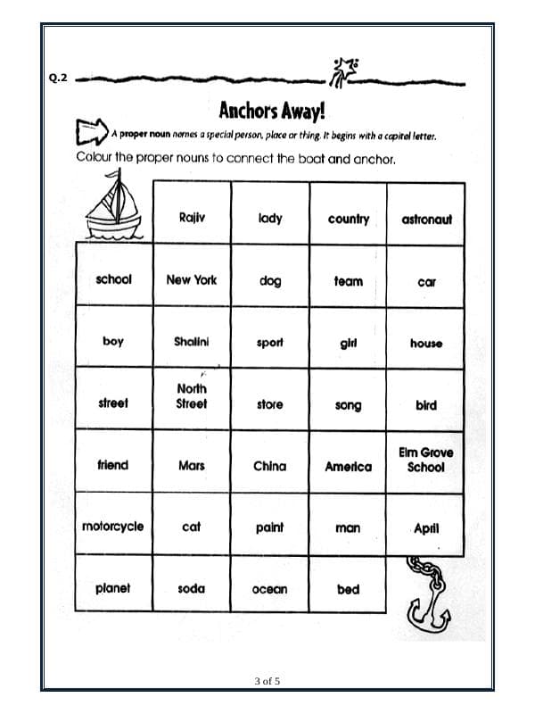 A2ZWorksheets:English-Grammar-Proper And Common Nouns