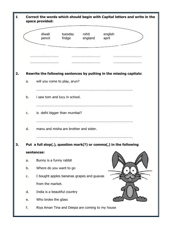A2ZWorksheets:English-Grammar-Punctuation