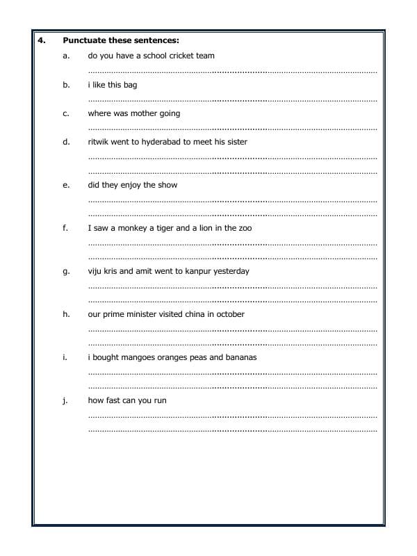 A2ZWorksheets:English-Grammar-Punctuation