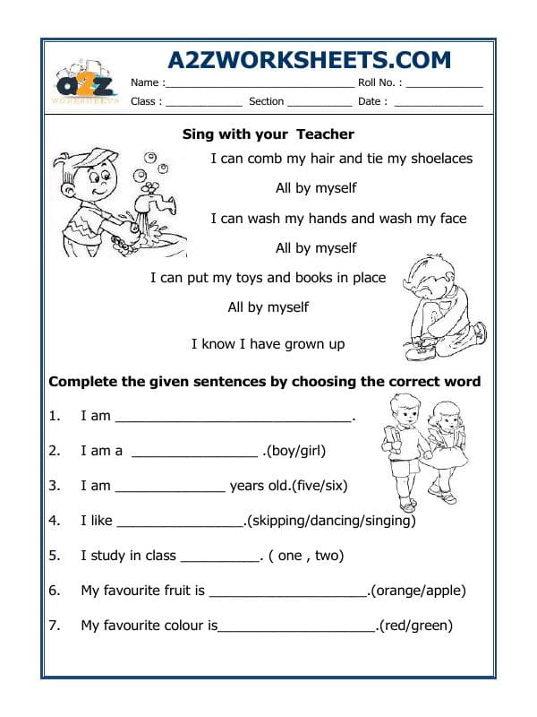 A2ZWorksheets:General Awareness-Get to Know me-About Myself-02