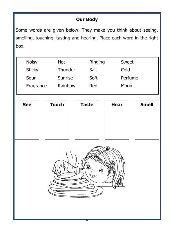 A2ZWorksheets:Science-Humans-Class-I-Our Body