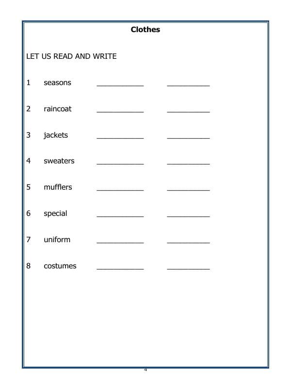 A2ZWorksheets:Science-Basic Necessities-Class-I-Clothes