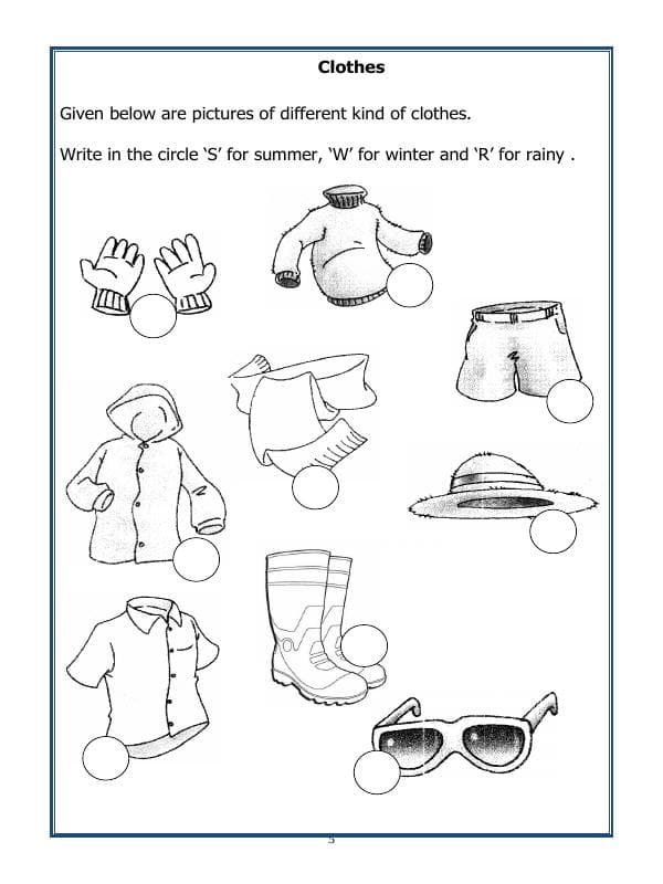 A2ZWorksheets:Science-Basic Necessities-Class-I-Clothes