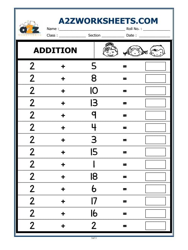 A2ZWorksheets:Maths-Addition-Class-I-Addition-02