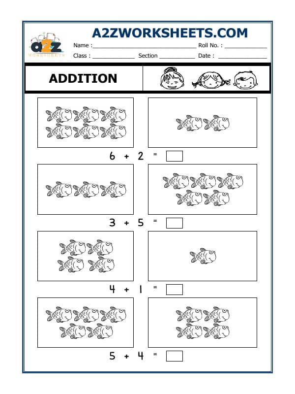 A2ZWorksheets:Maths-Addition-Class-I-Picture Addition-01