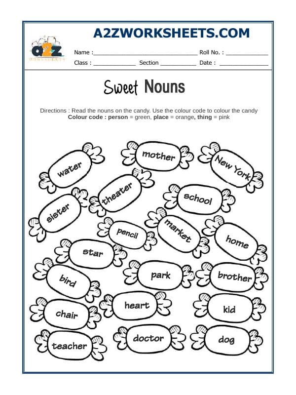 English Noun Worksheet
