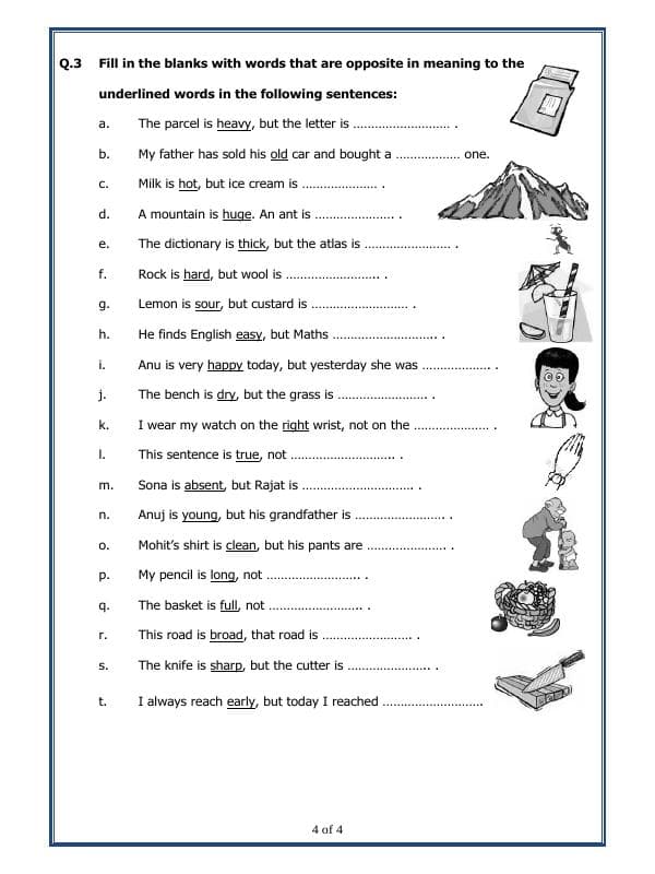 A2ZWorksheets:English-Grammar-Opposites