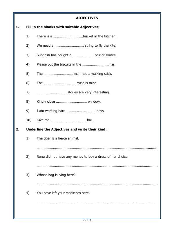 A2ZWorksheets:English-Grammar-Adjectives