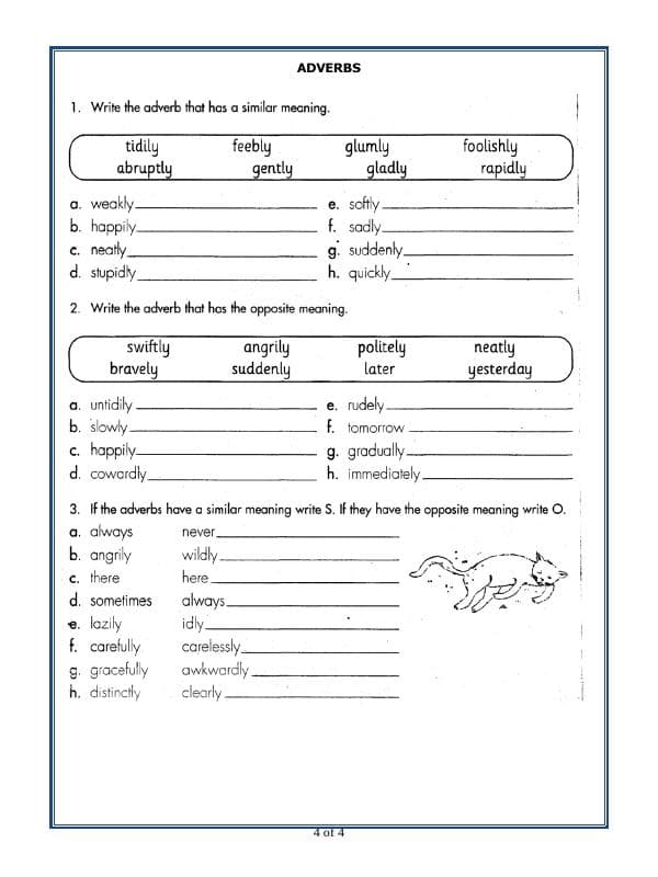 A2ZWorksheets:English-Grammar-Adverbs