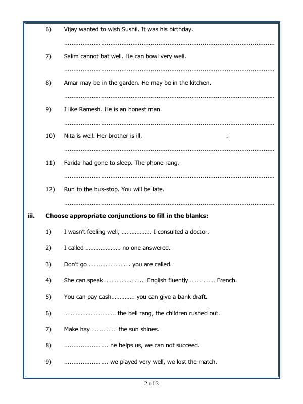 A2ZWorksheets:English-Grammar-Conjunctions
