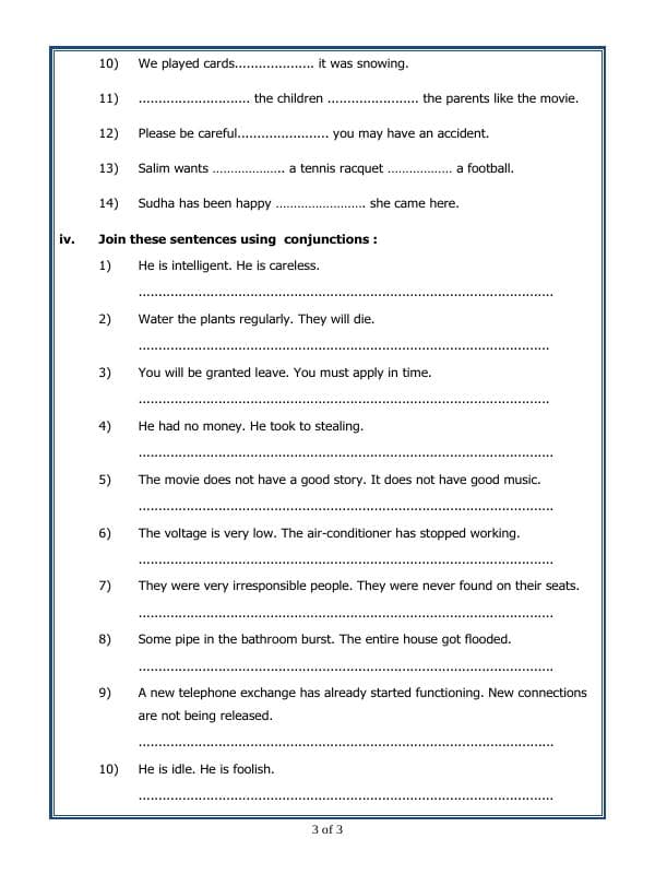 A2ZWorksheets:English-Grammar-Conjunctions