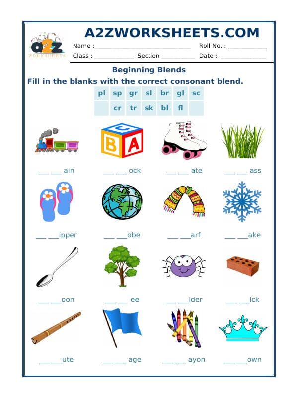 A2ZWorksheets:English-Writing-Beginning Blends-02